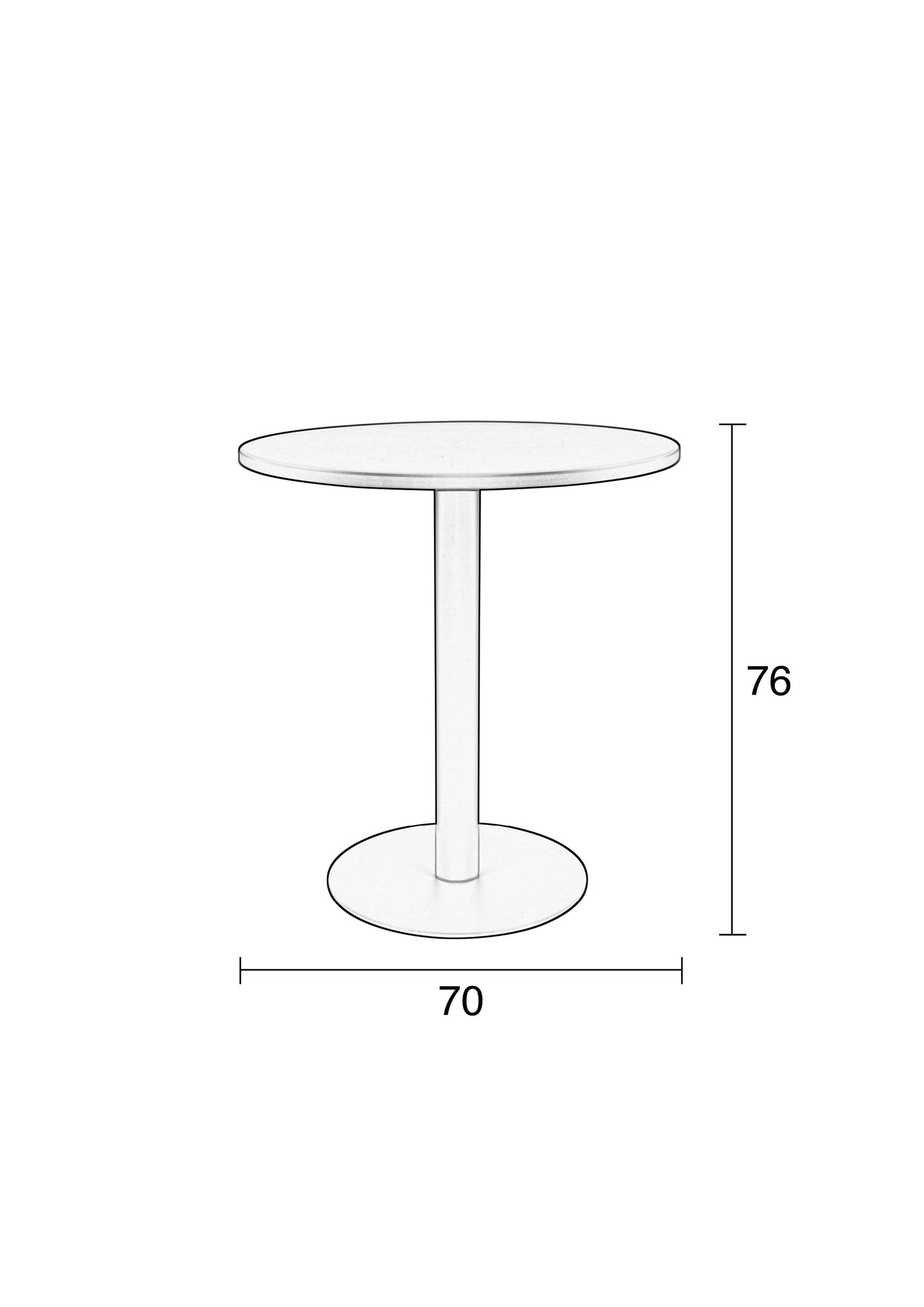 Zuiver Metsu bistrotafel light grey