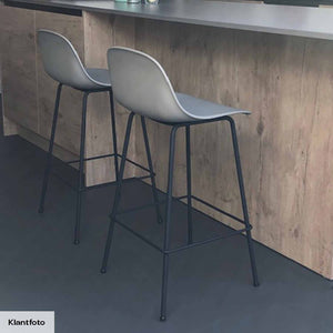 Muuto Fiber barkruk met rugleuning H65 zwart