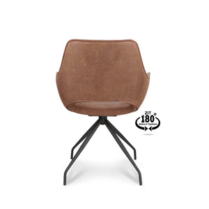 Breeze Nora eetkamerstoel Microleder Camel