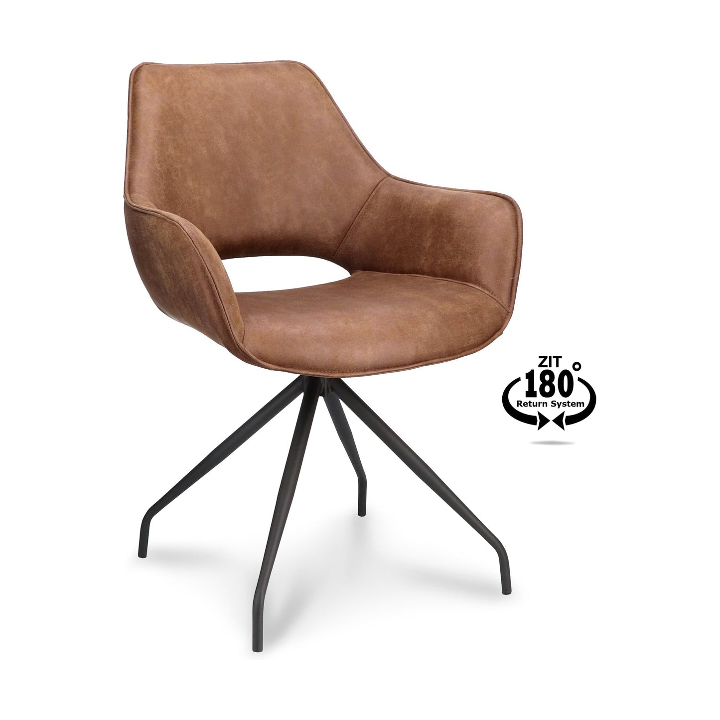 Breeze Nora eetkamerstoel Microleder Camel