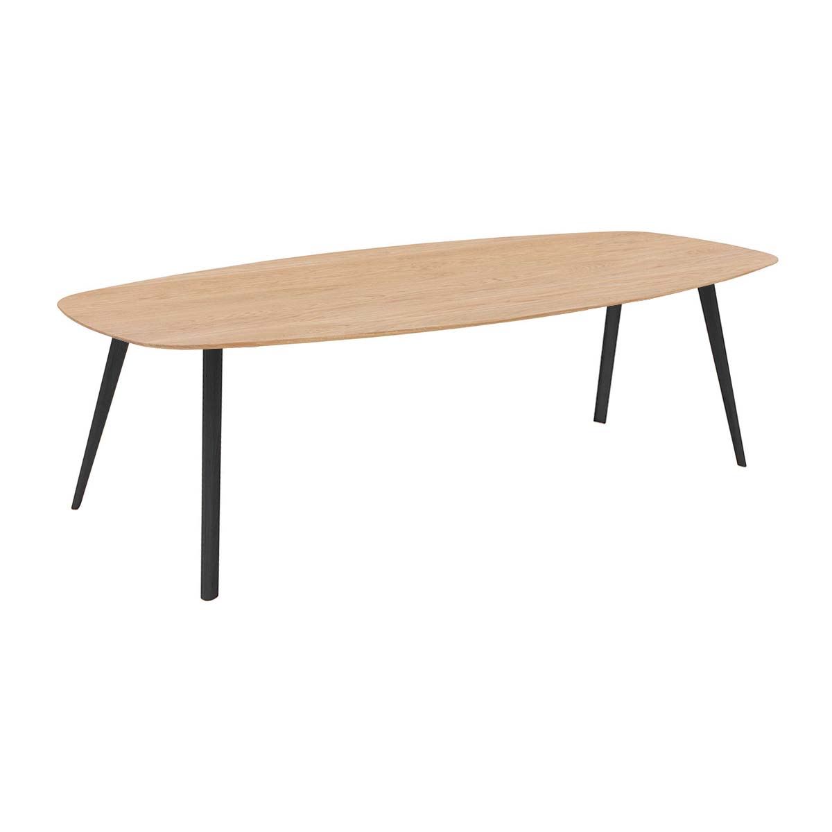 HelloTable Novum 15 eettafel Semi Ovaal 280x120 cm eiken naturel/zwart