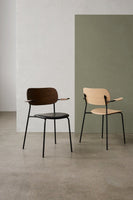 Audo Copenhagen Co Chair eetkamerstoel chrome met armleuning gestoffeerd