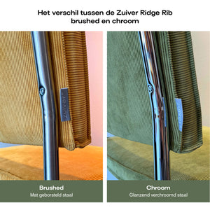 Zuiver Ridge Rib chroom stoel grey