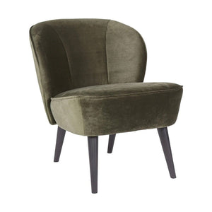 Woood Sara fauteuil fluweel Warm groen