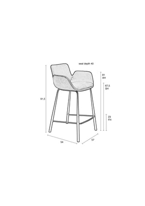 Zuiver Brit kunstleer barkruk H68 brown