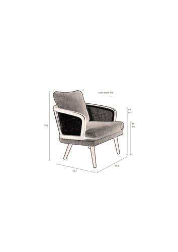 Dutchbone Manou fauteuil zwart