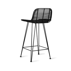 HKliving Rattan barkruk H66 black