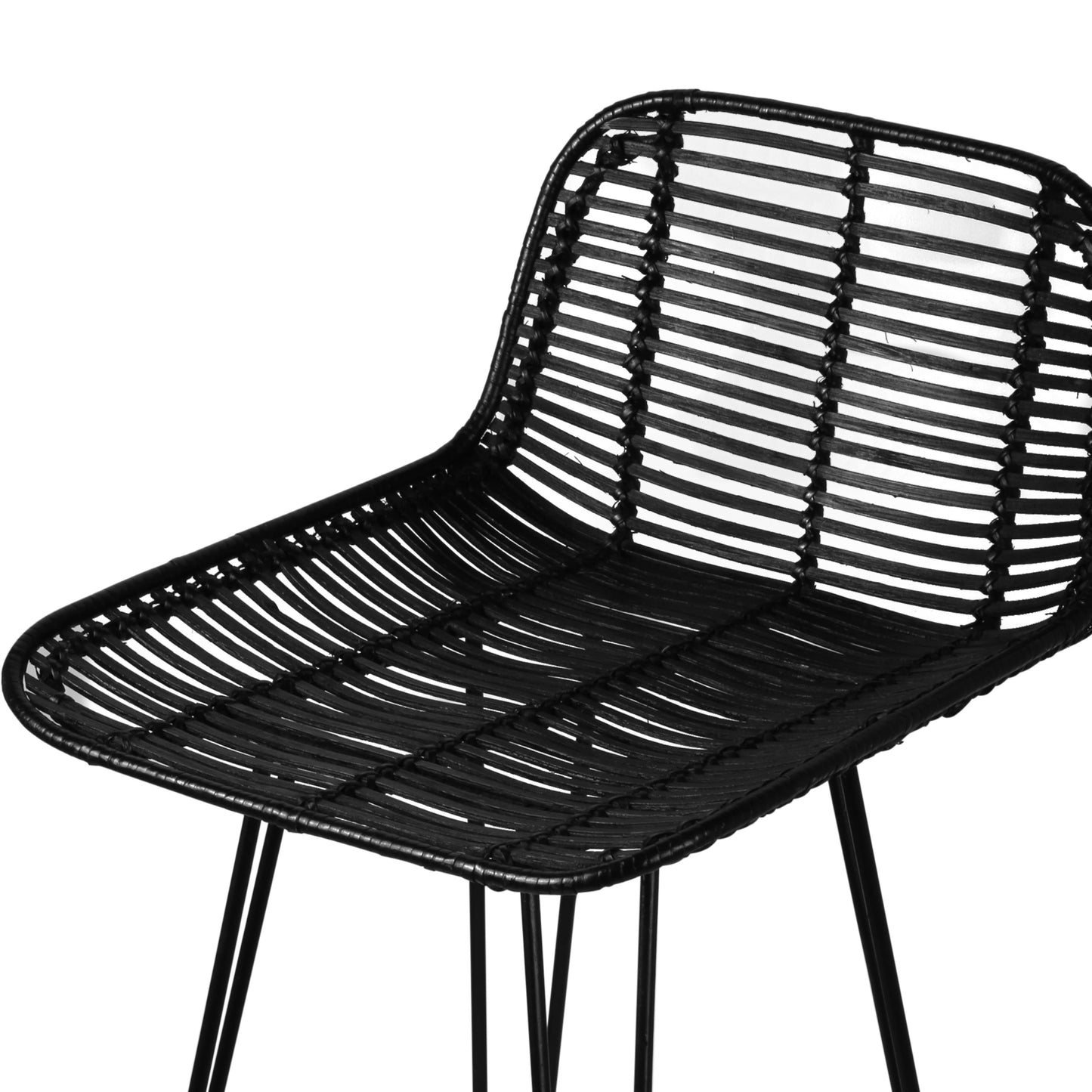 HKliving Rattan barkruk H66 black