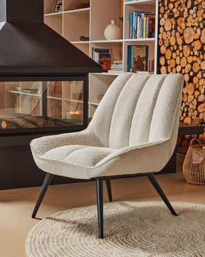 Kave Home Marlina fauteuil wit fleece