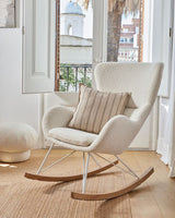Kave Home Vania schommelstoel wit fleece